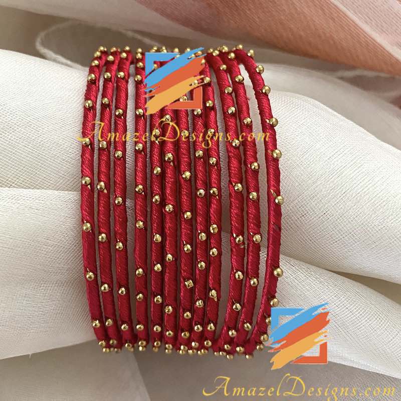 Silk Thread Bangles - Multiple Colours
