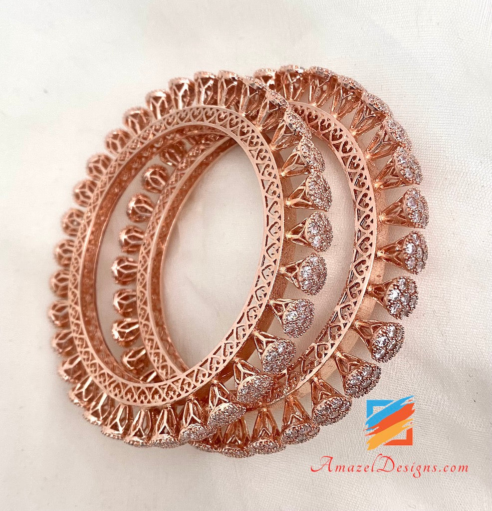 Rose Gold CZ Cubic Zirconia Kadas