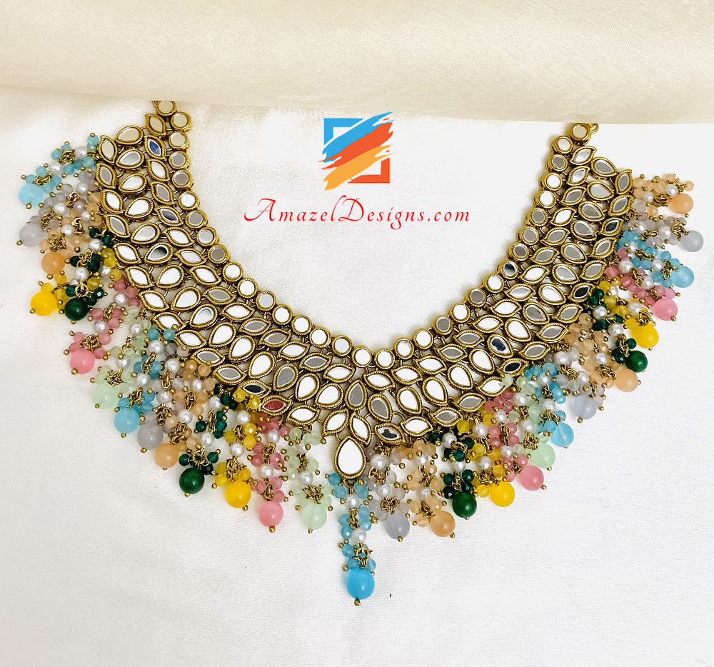 Sheesha Leggero Collana Orecchini Tikka Set