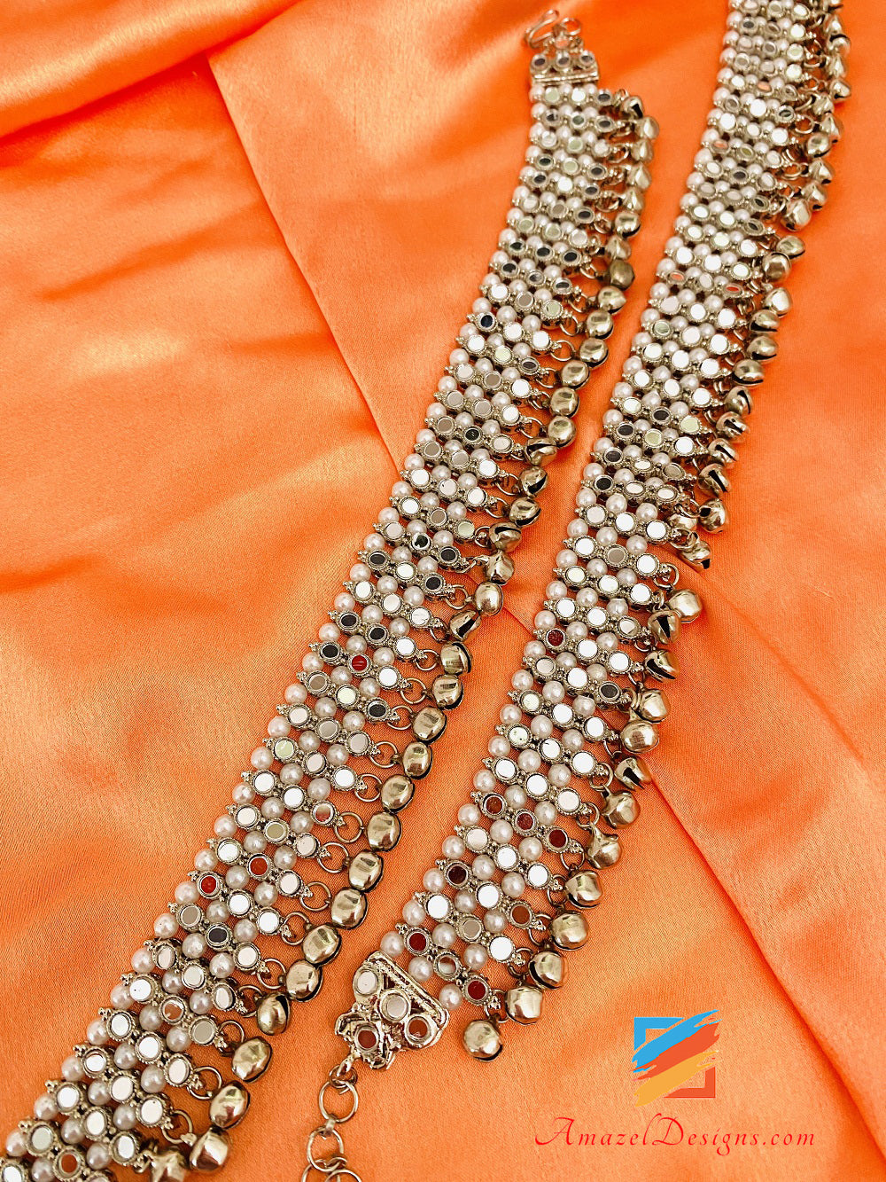 Silberner 3-lagiger Spiegel Ghungroo Jhanjar