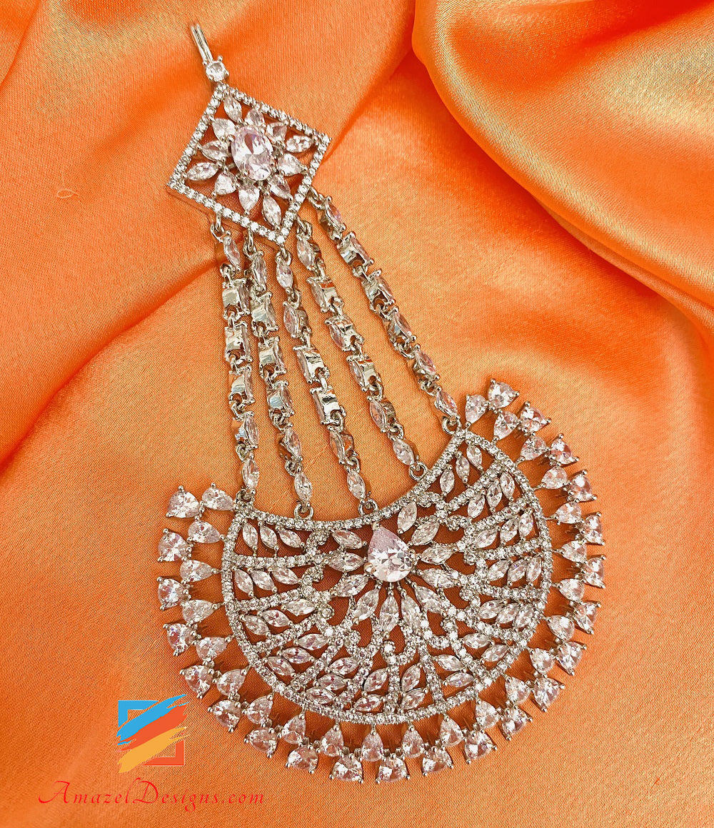 Silberner amerikanischer Diamant Jhumer Passa