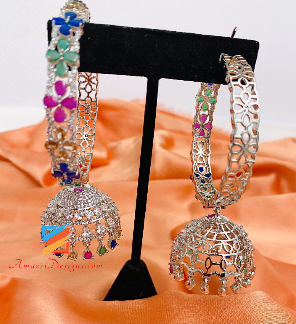 Diamante americano leggero multicolore in argento AD Waliyaan
