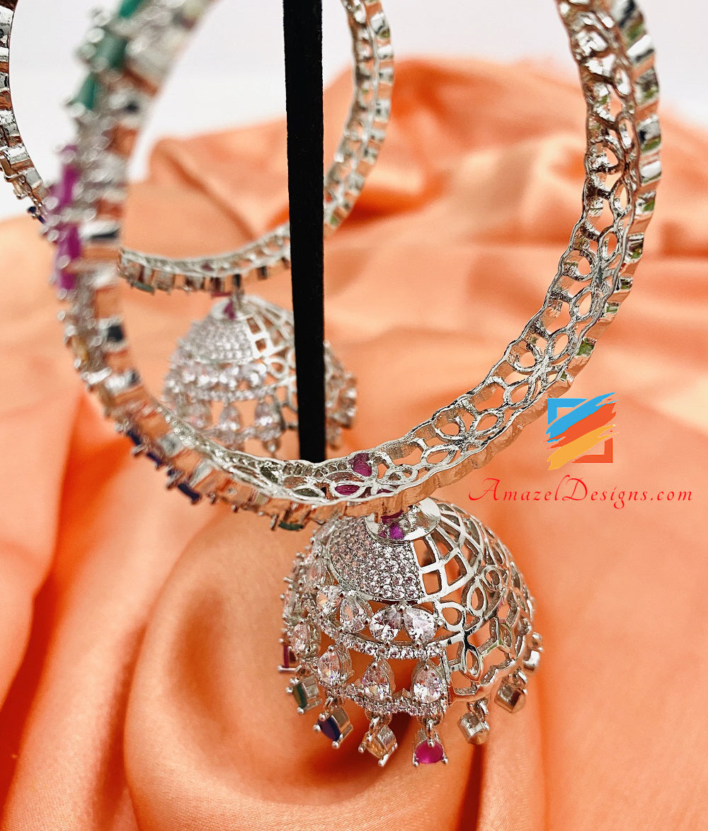 Diamante americano leggero multicolore in argento AD Waliyaan