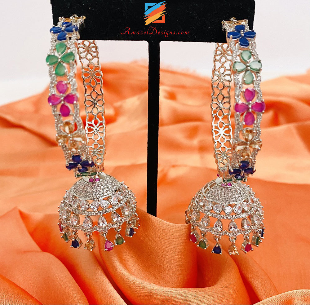 Diamante americano leggero multicolore in argento AD Waliyaan