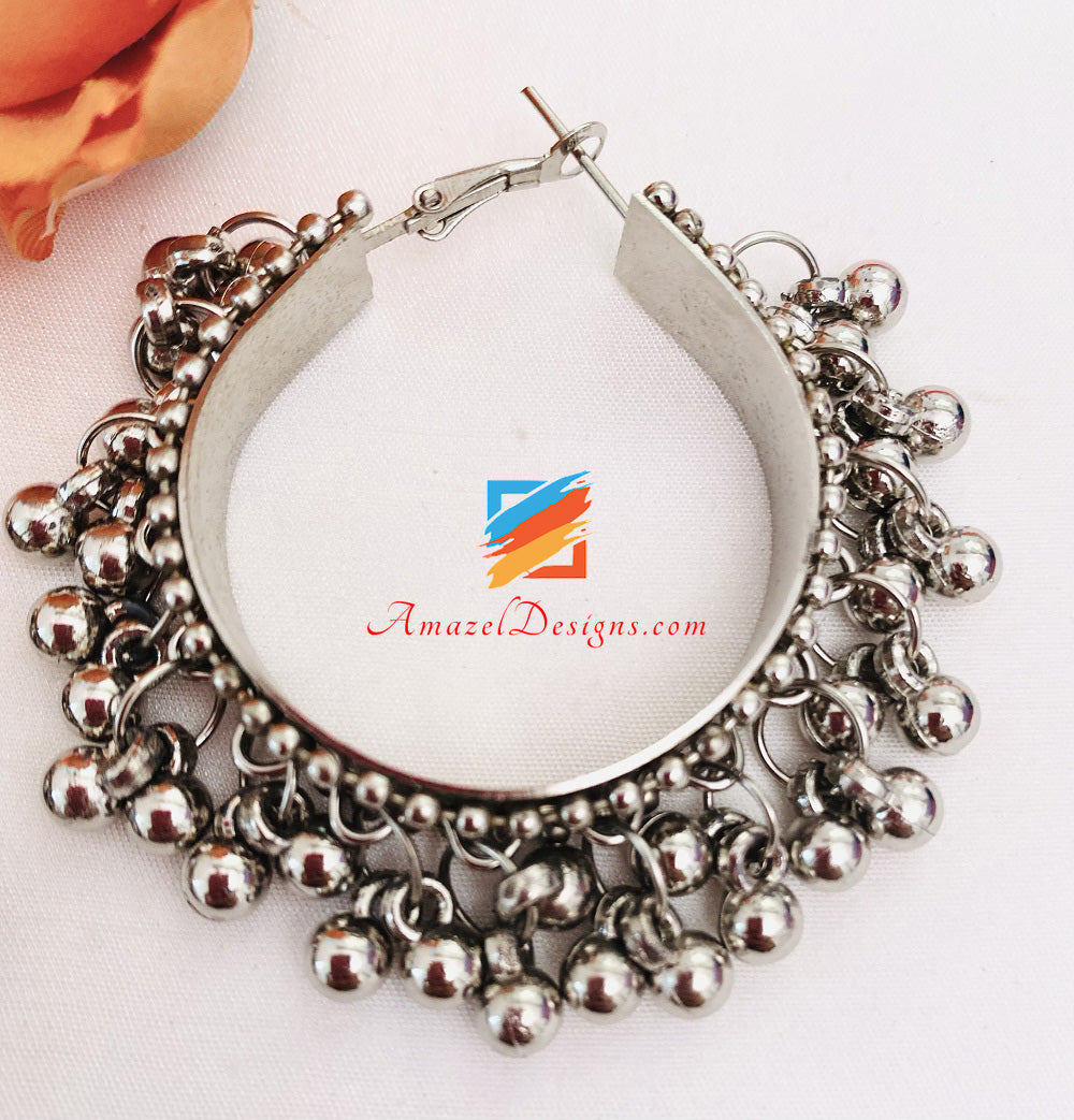 Silber oxidierte Waliyaan Ohrringe