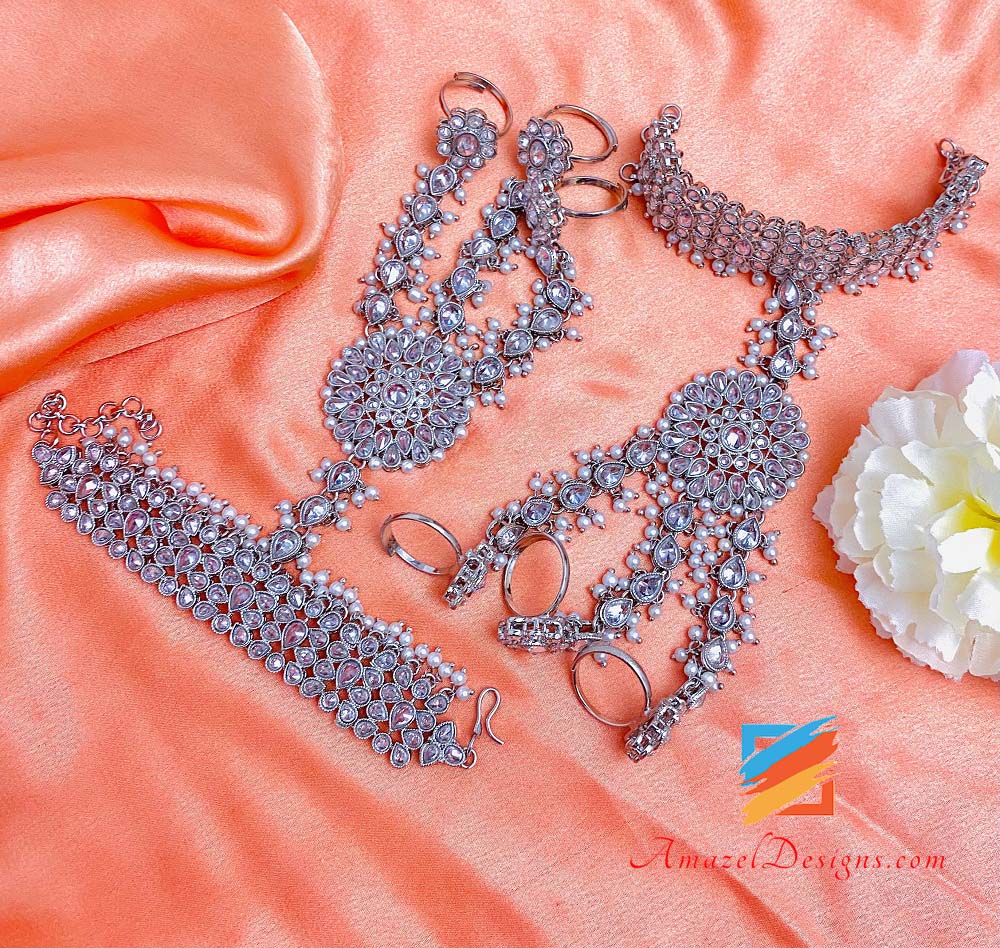 Manipolo Polki in argento con set di braccialetti spessi