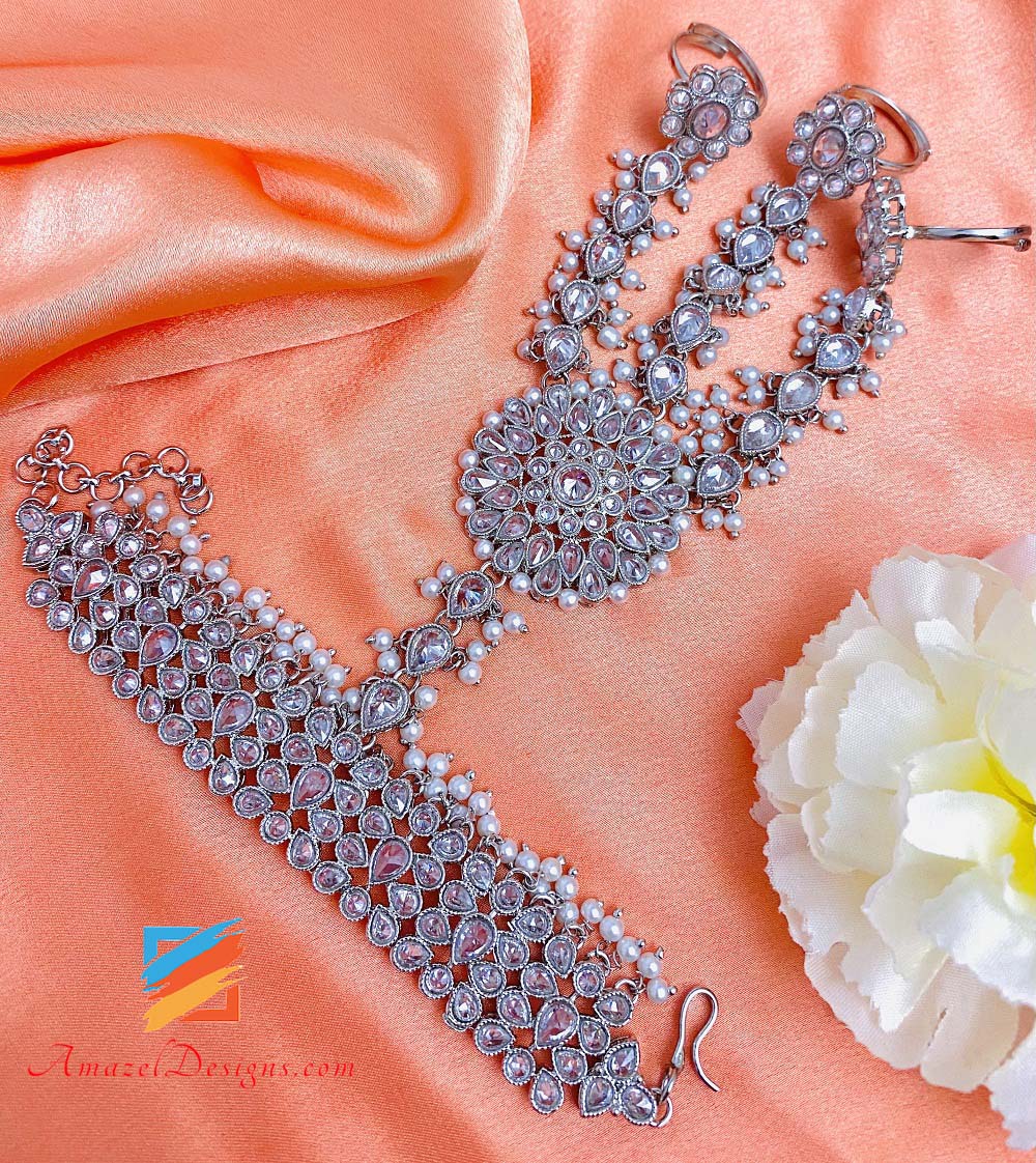 Manipolo Polki in argento con set di braccialetti spessi