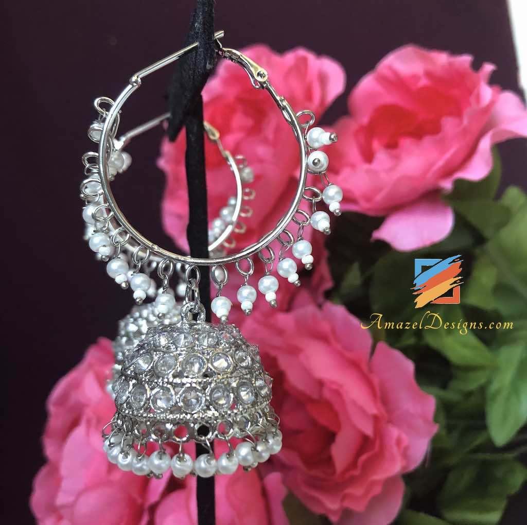 Silber Polki Jhoomki Valliyan
