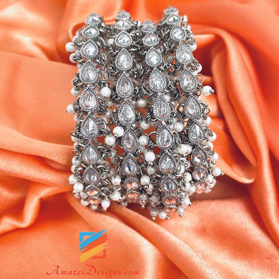 Silberne Polki Pearly Kadas