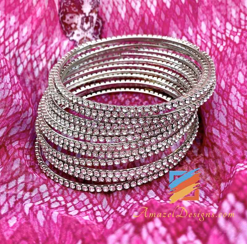 Set di braccialetti in pietra d'argento