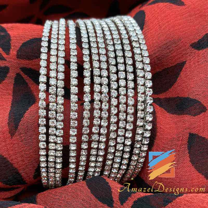 Set di braccialetti in pietra d'argento