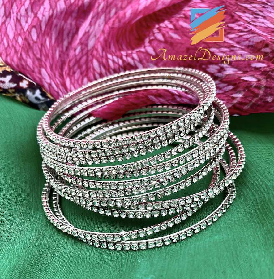 Set di braccialetti in pietra d'argento