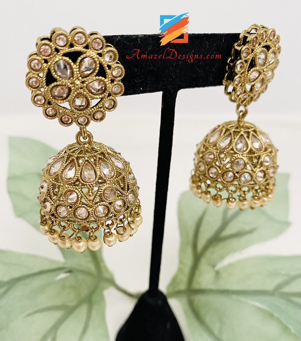 Kleiner goldener Polki Jhumki
