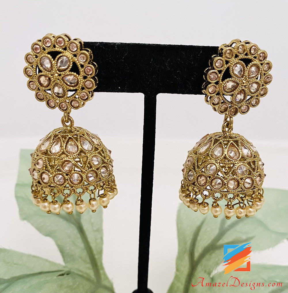 Kleiner goldener Polki Jhumki