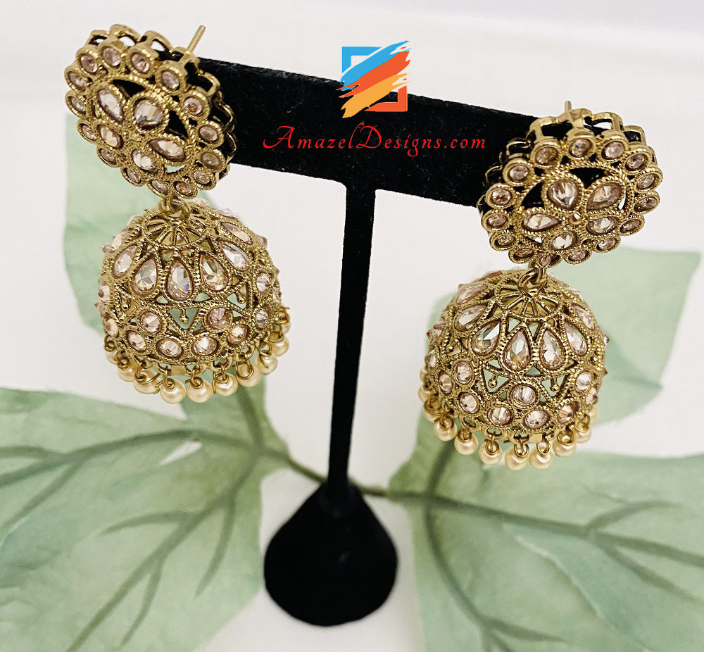 Kleiner goldener Polki Jhumki