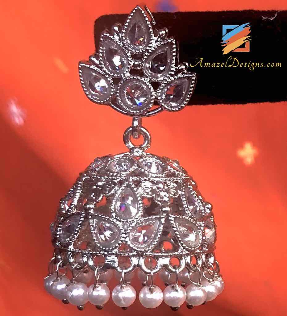 Polki Jhumki argento piccolo
