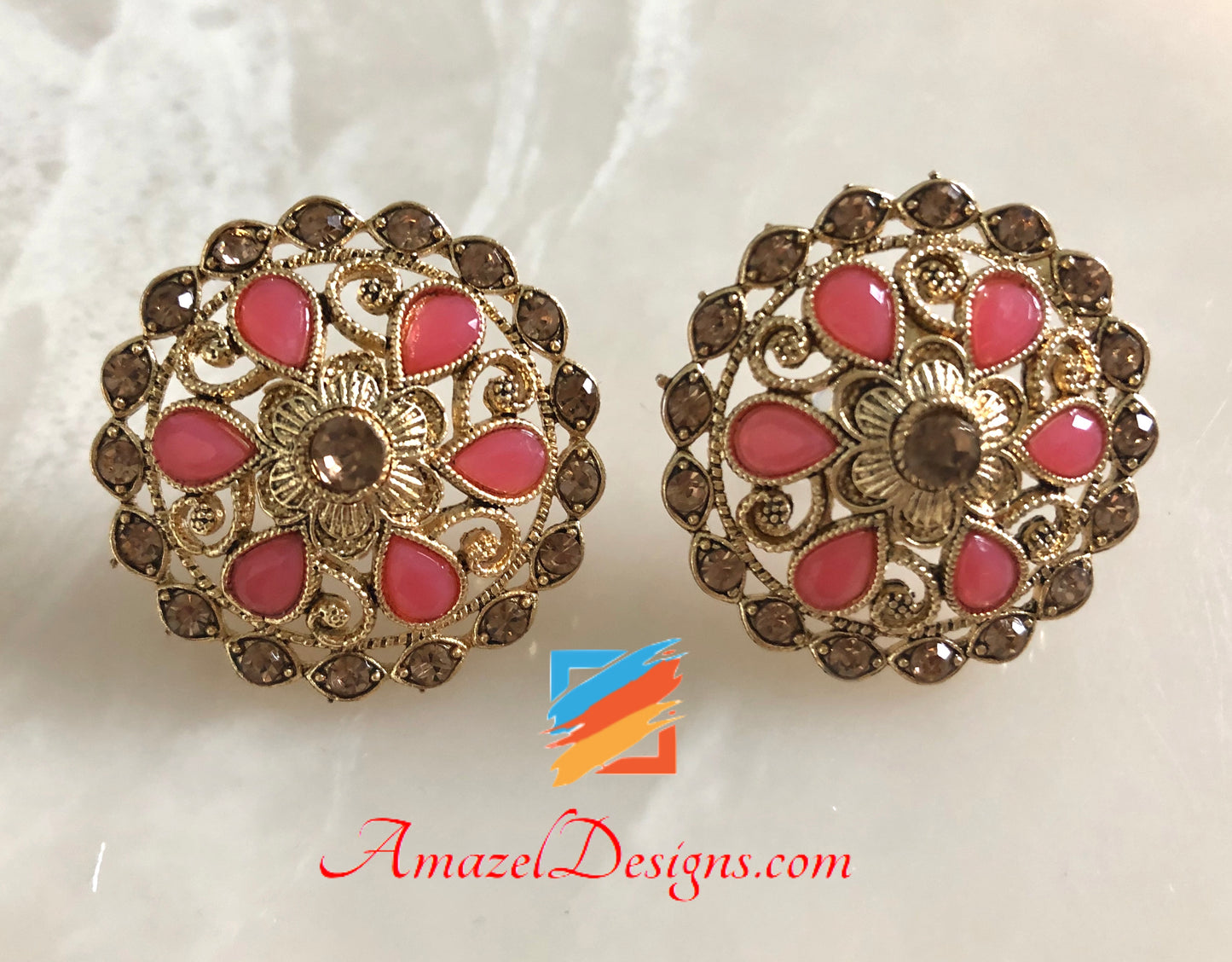 Orecchini a bottone in oro