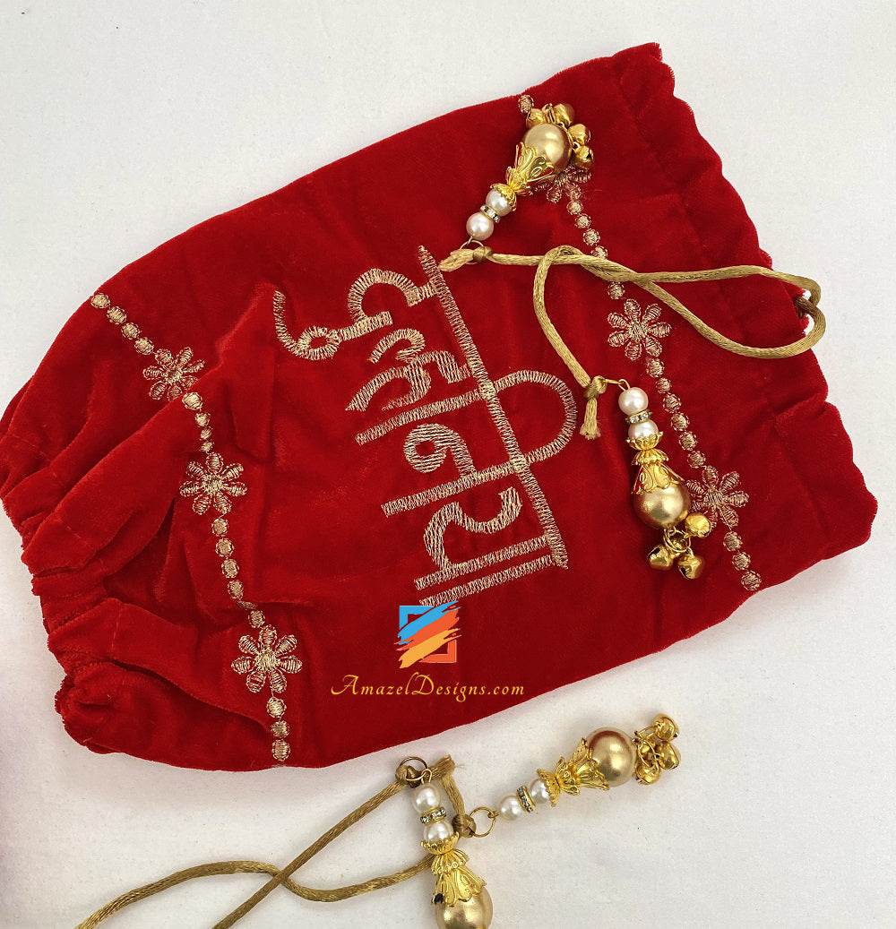 Samt-Dulhaniya-Chora-Bezug in Rot