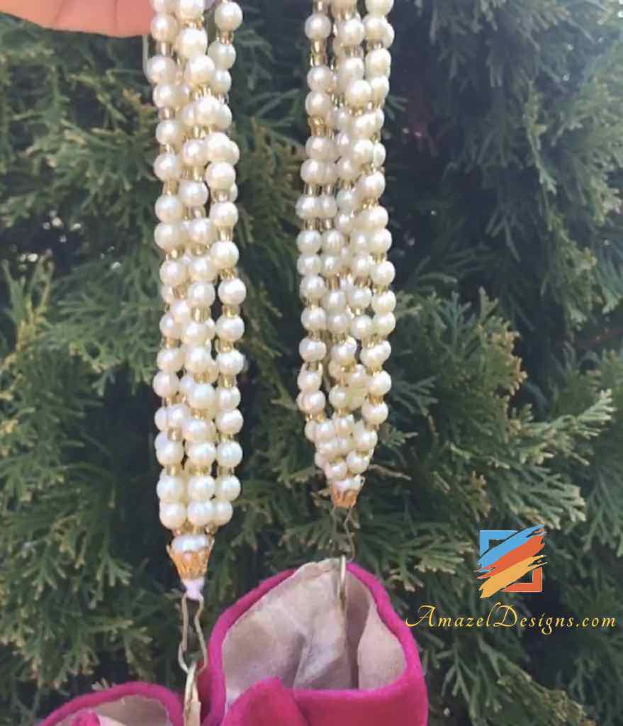 Velvet Magenta Hot Pink Swarovski Pearl Potli