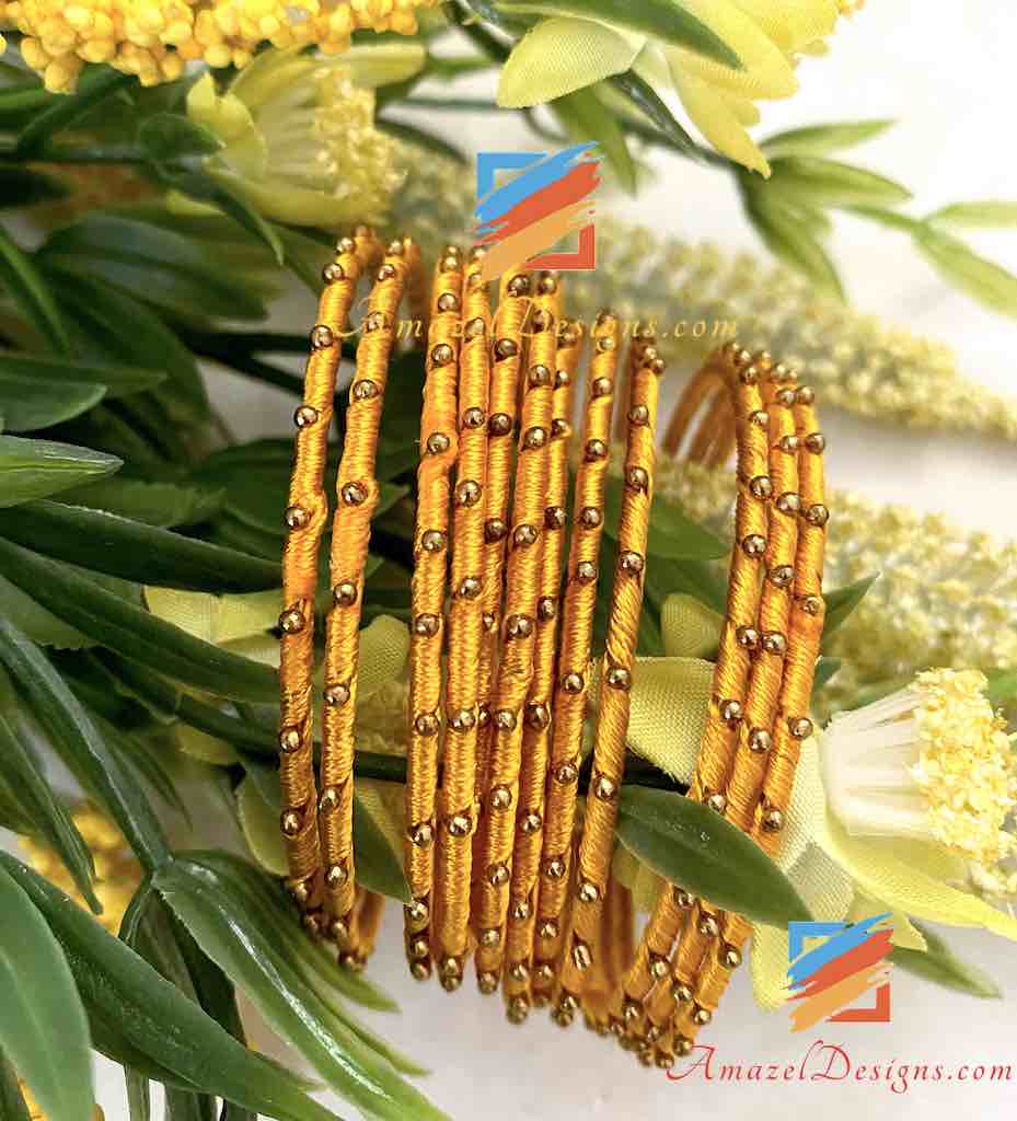 Silk Thread Bangles - Multiple Colours