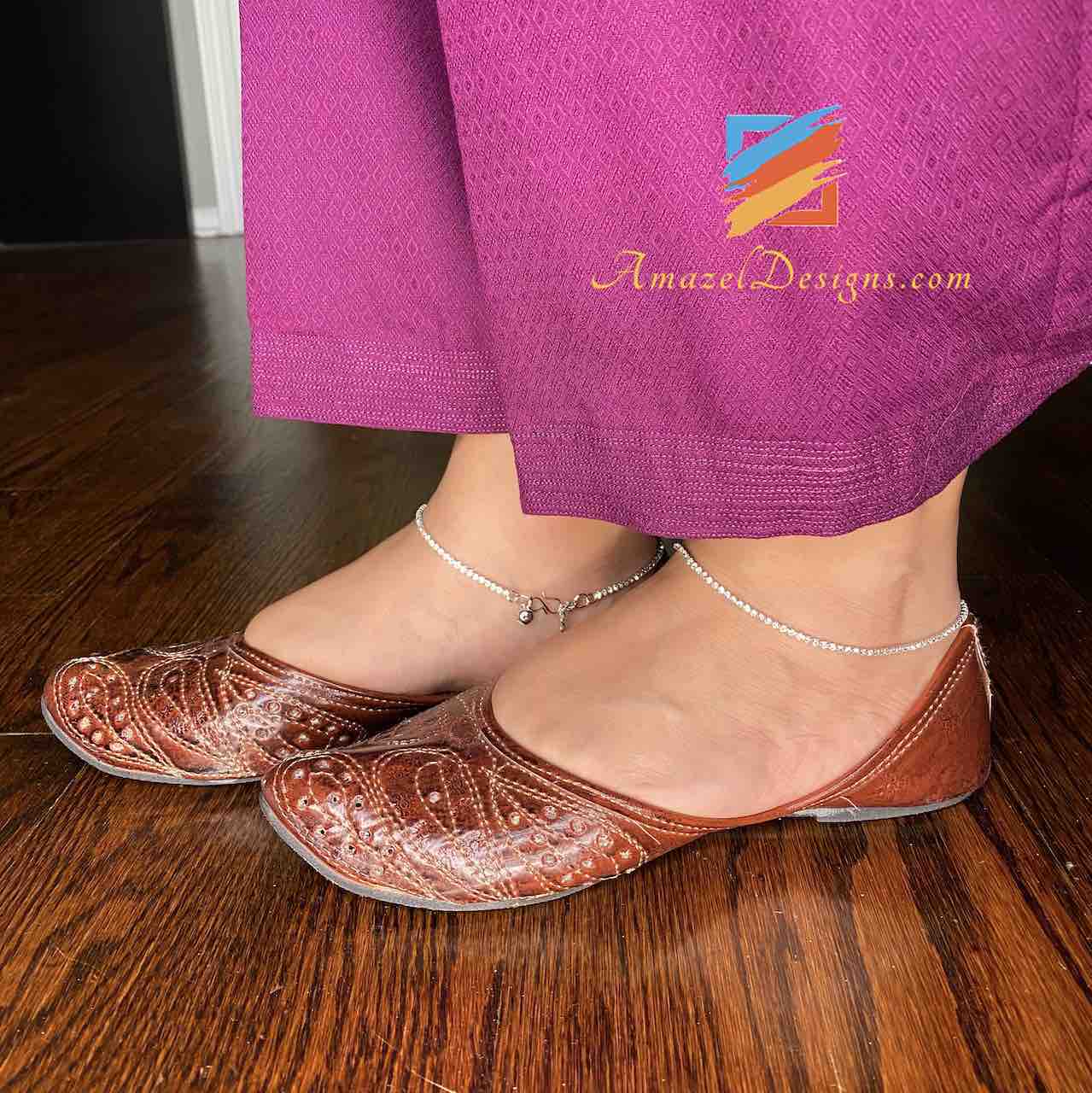 Argento Singola linea con Pietre Cavigliere Payal