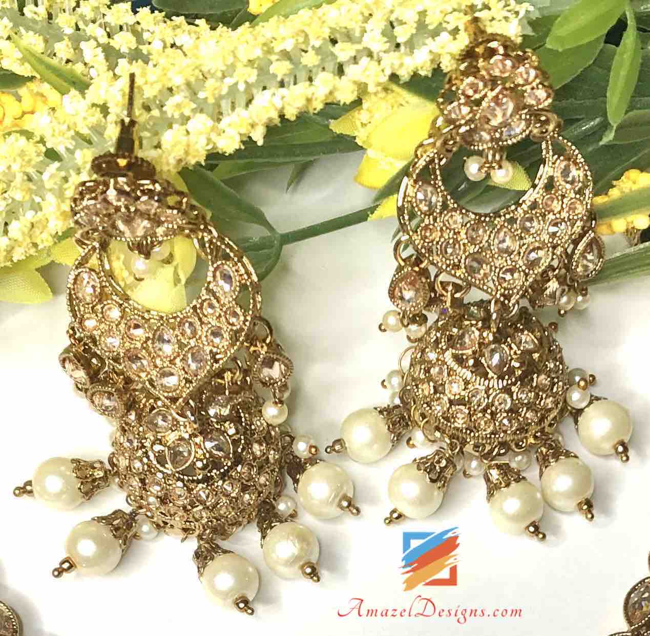 Set di collana color champagne Polki