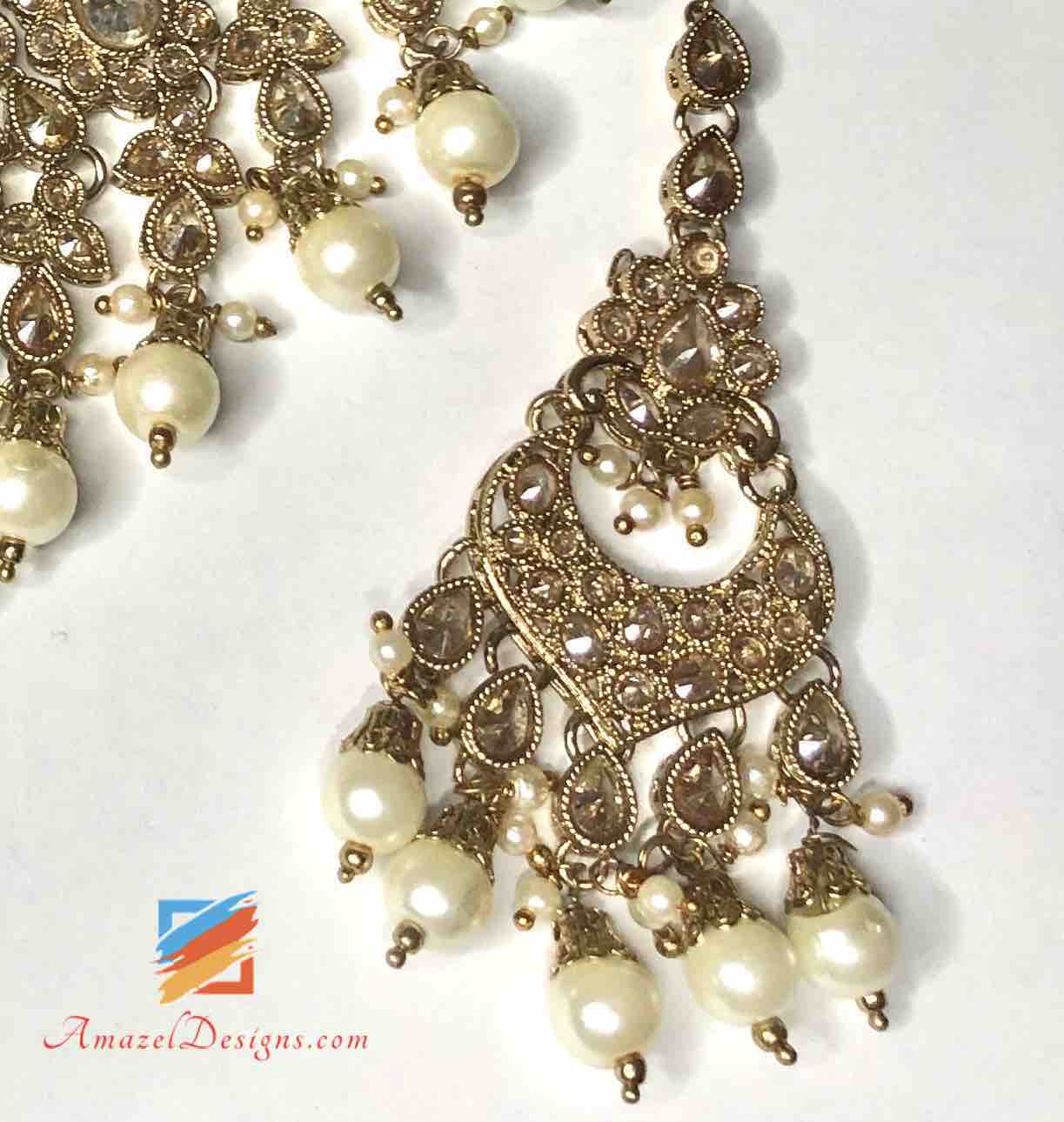 Set di collana color champagne Polki