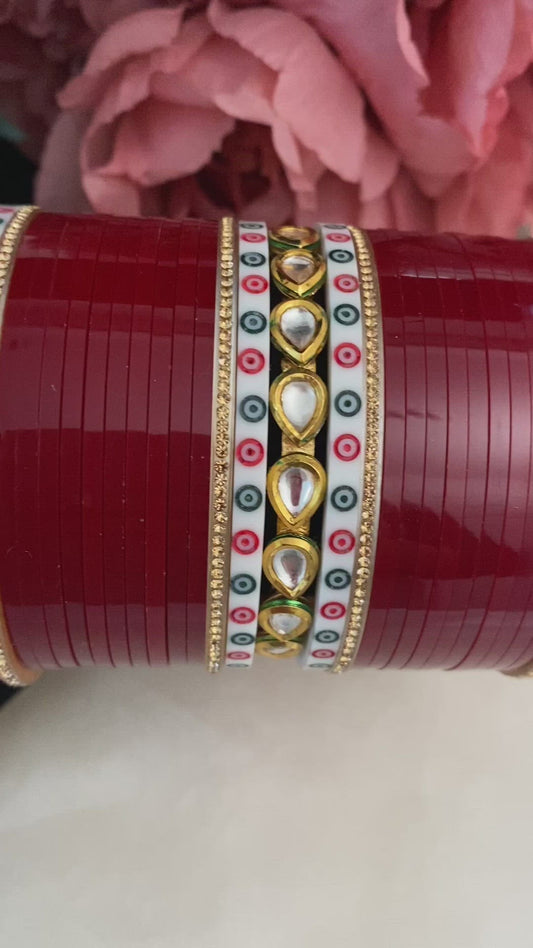 Kundan Chooda Traditionelle Bindi-Armreifen 