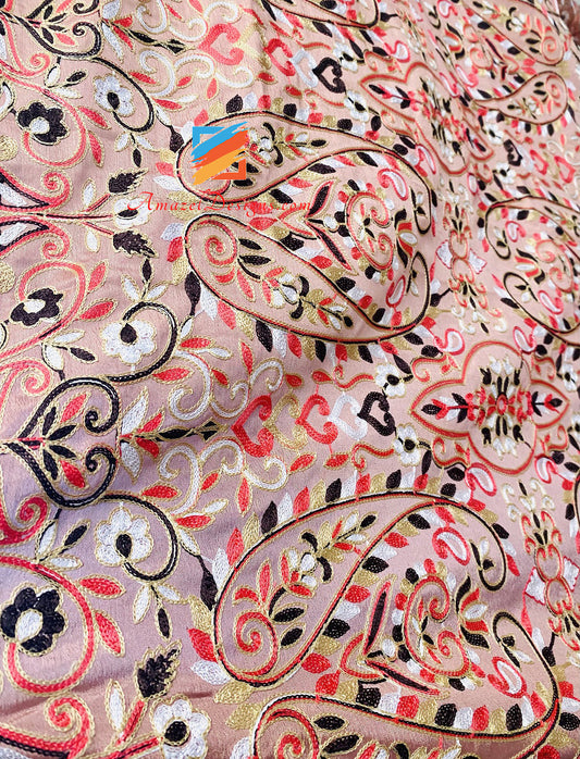 All Over Chain Ambi Embroidery Pinkish Duppata Shawl