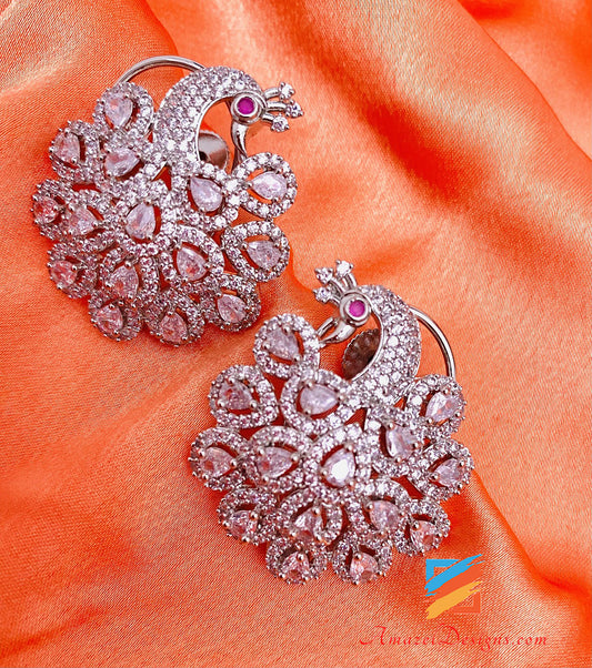 American Diamond AD Morni Silver Earrings