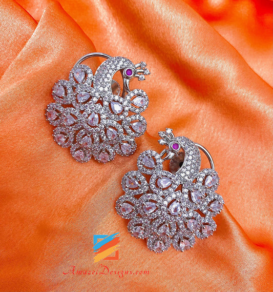 American Diamond AD Morni Silver Earrings