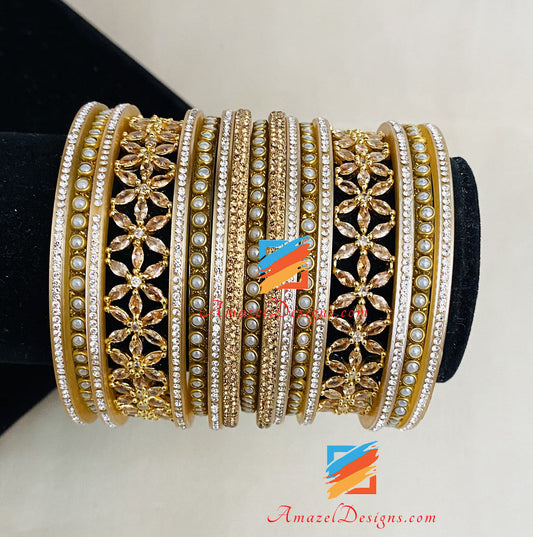American Diamond And Beads Bangles Set