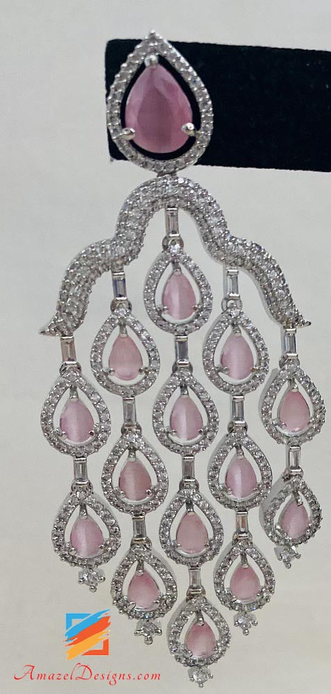 Orecchini in argento rosa diamante americano 