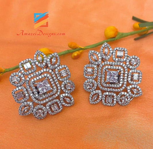 American Diamond (AD) Lightweight Silver Studs