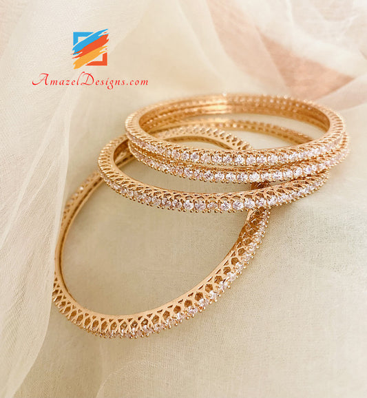 American Diamond (AD) Rose Gold Bangles