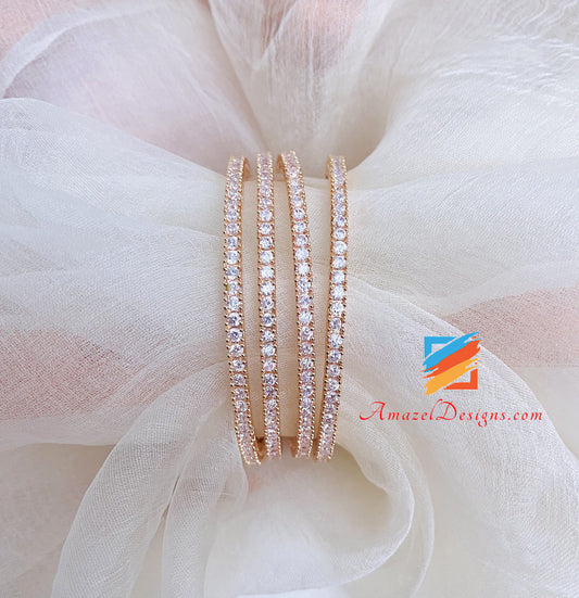 American Diamond (AD) Rose Gold Bangles