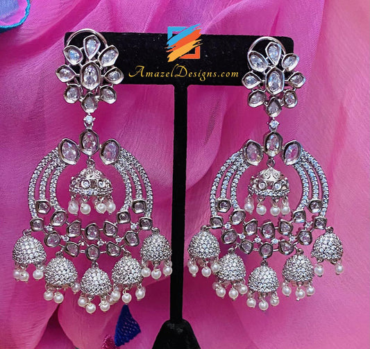 American Diamond (AD) Silver Earrings