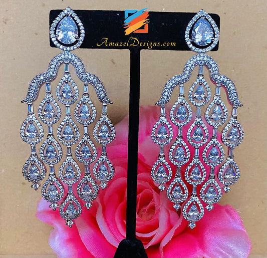 American Diamond (AD) Silver Earrings