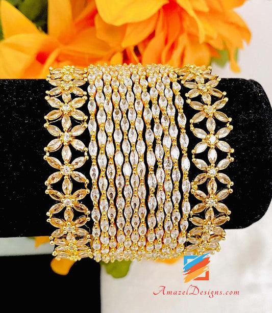 American Diamond Bangle Set