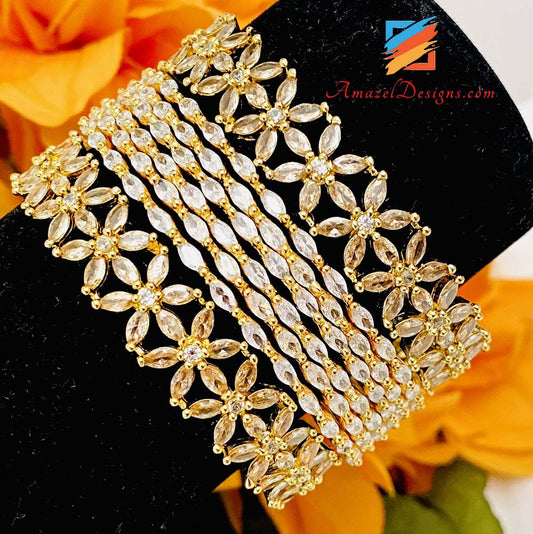 American Diamond Bangle Set