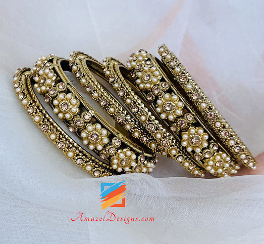 Bangle Set with Stones and Beads