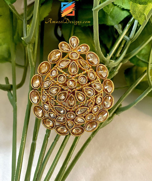 Big Polki Adjustable Ring