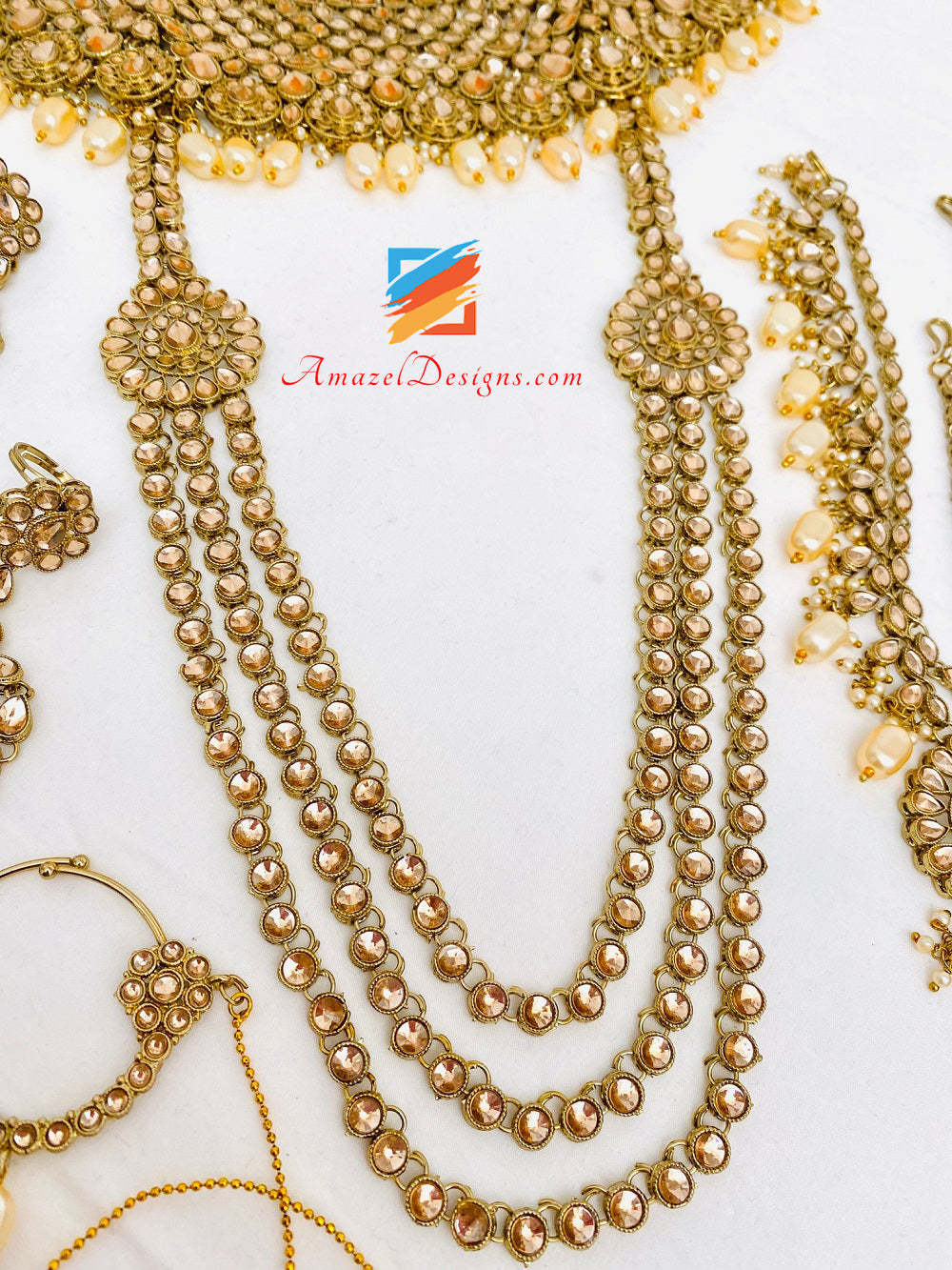 Double Layer Gold Plated Necklace Set
