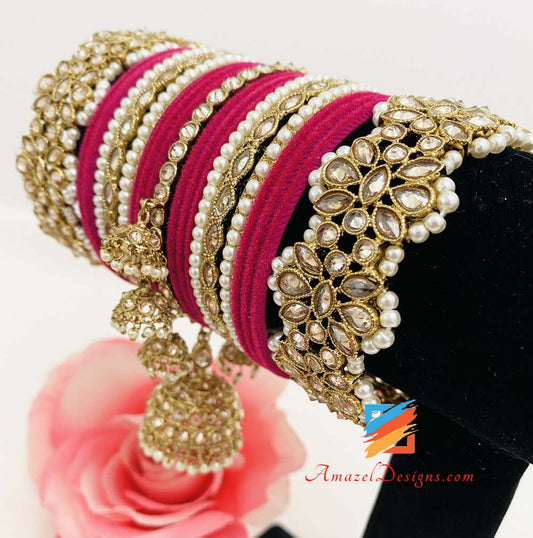 Polki Champagne Jhumki Bridal / Non Bridal Set