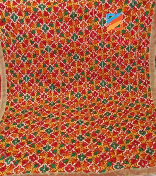 Phulkari Chinon Rote Braut Dupatta