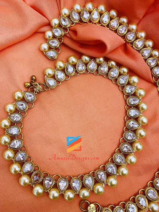 Klares Polki Pearl Payal 