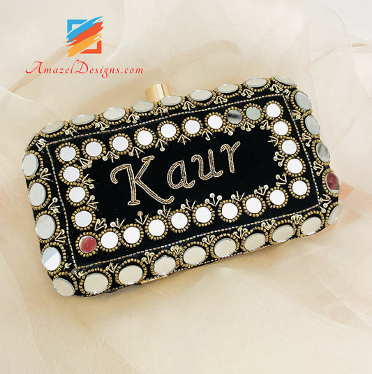 Kaur Clutch With Mirror Work