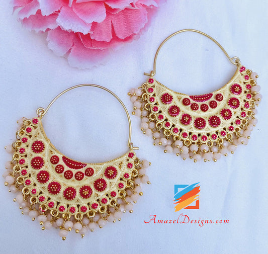 Cream Peach Lightweight Hand painted Waliyaan