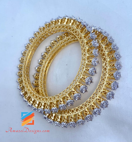 Cubic Zirconia Golden Silver Kadas