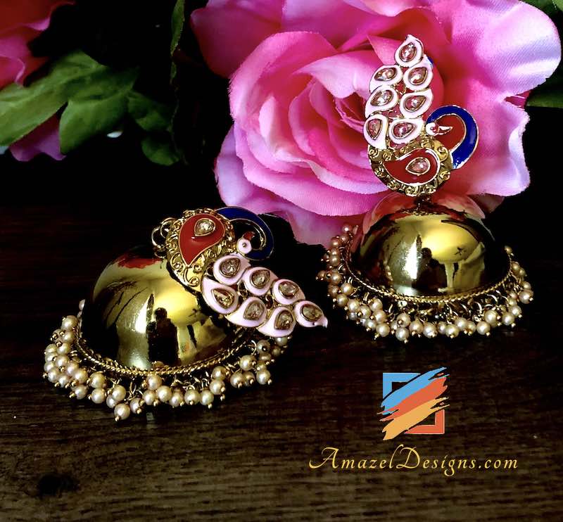 Extremely Lightweight High Quality Morni Jhumkas